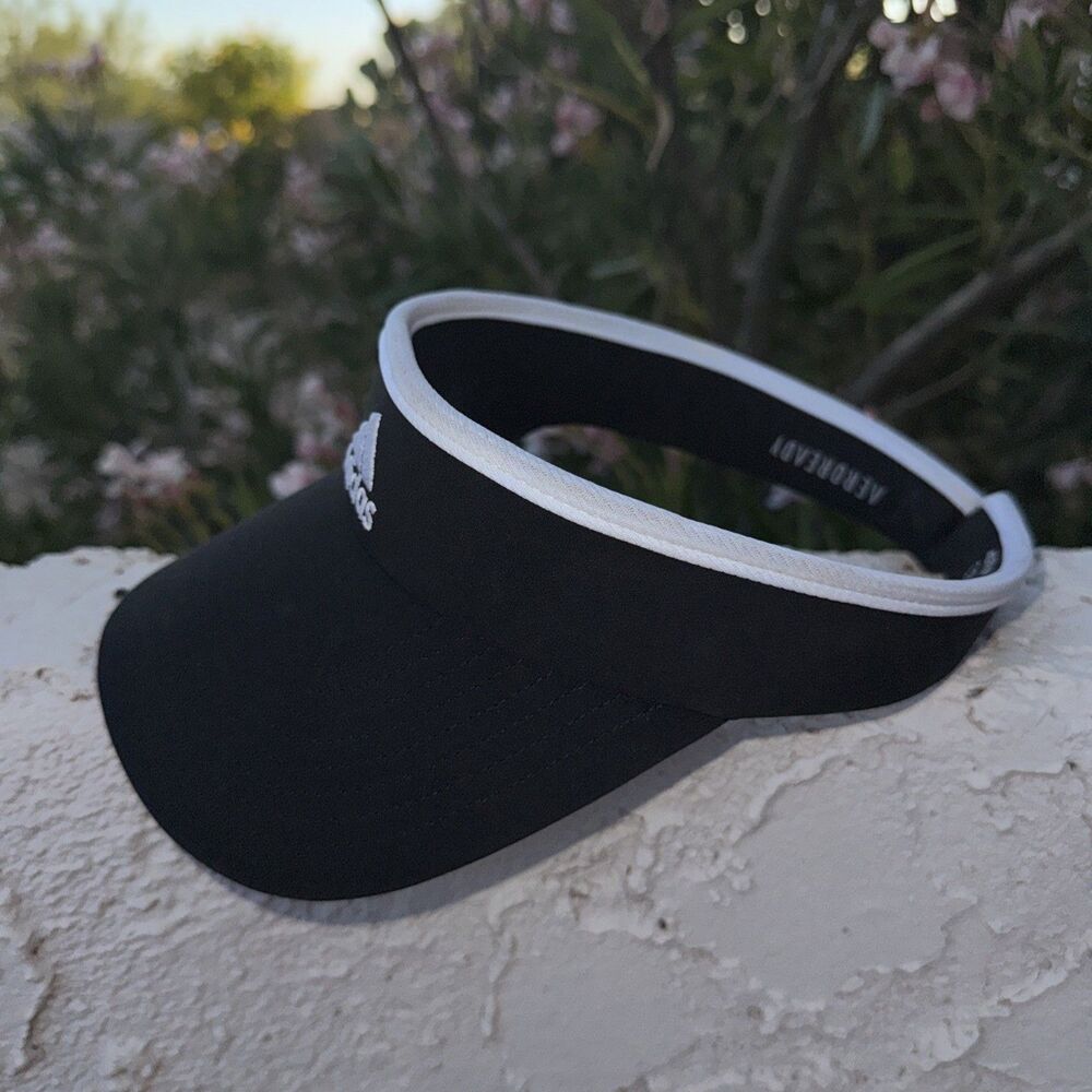 Adidas Visor Headband Womens One Size Black Spandex Blend Tennis Golf Aeroready - Picture 2 of 7